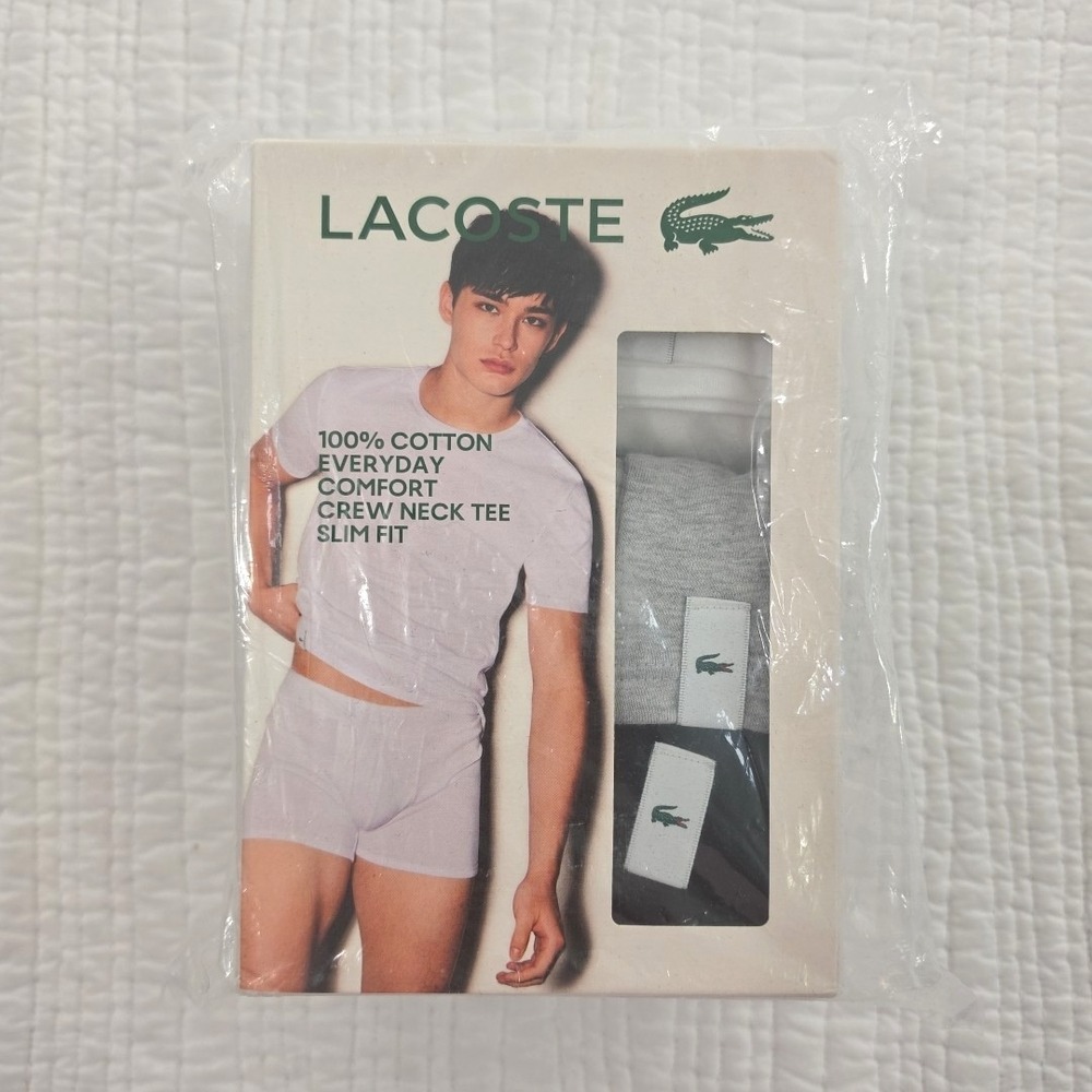 Lacoste Men's Essentials 3 Pack Men's XXL (46-49)‎ 100% Cotton Slim Fit NEW NIB